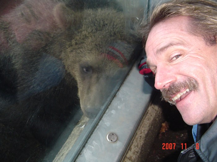 Dad getting close to a cub