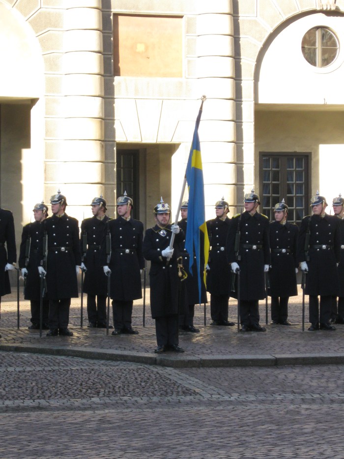 Troops getting ready to change.
