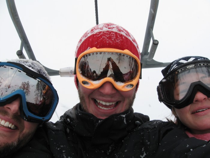 The three of us at Les Grands Montets