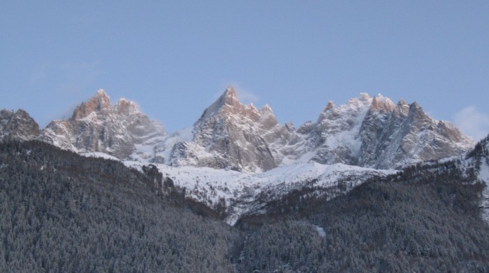 Dusk waiting for the train in Chamonix