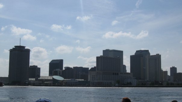 The city skyline from the ferry