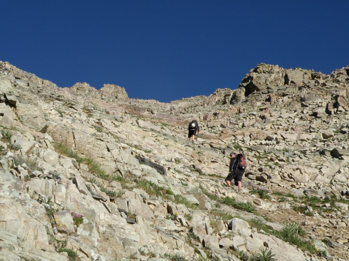 Chris and I on the first part of the ascent. Photo: Alan