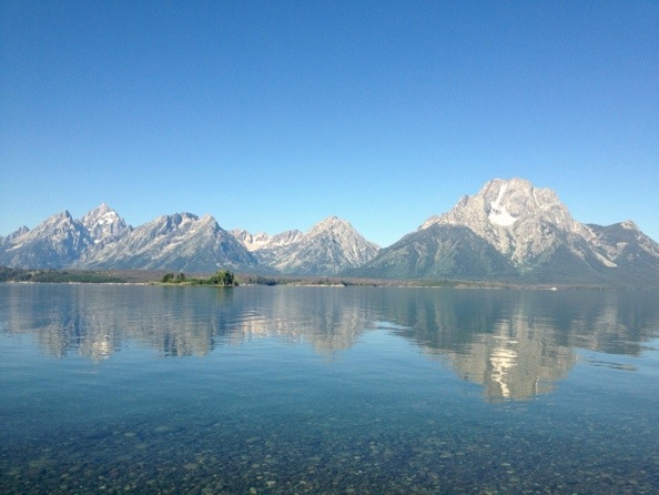 The Grand Teton & Mt Moran reflected in Jackson Lake