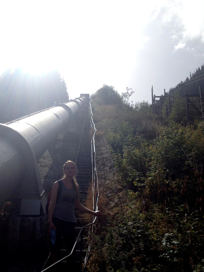 My roommate Mara getting ready to climb the stairs