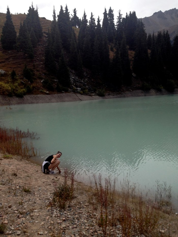 My other roommate Ieva testing the waters.