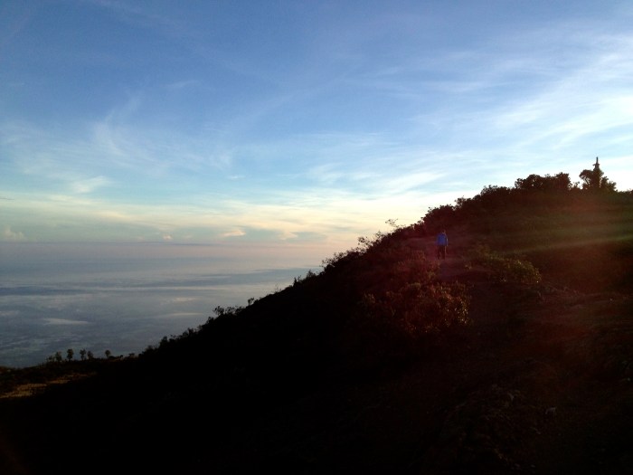 Summit from the West Flank, John coming down