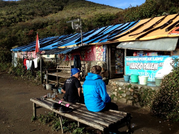 John & Very in front of the sleeping lodge