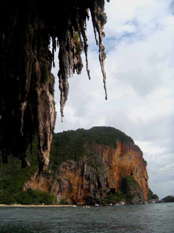 Paddling under limestone overhangs is really fun