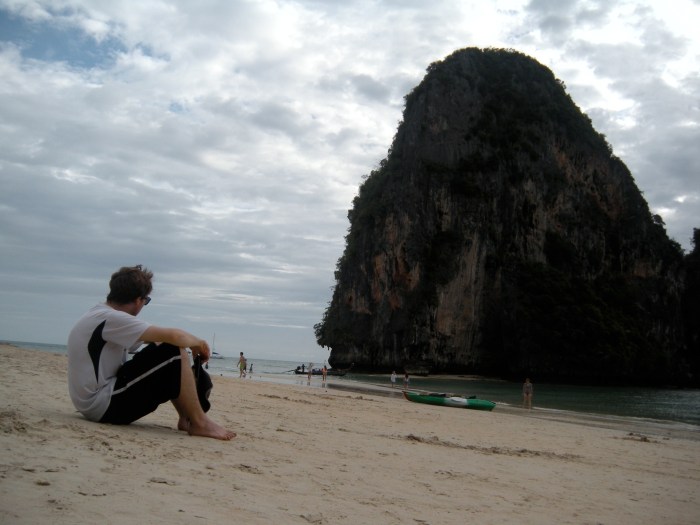 Taking a break from paddling on a secluded beach... again
