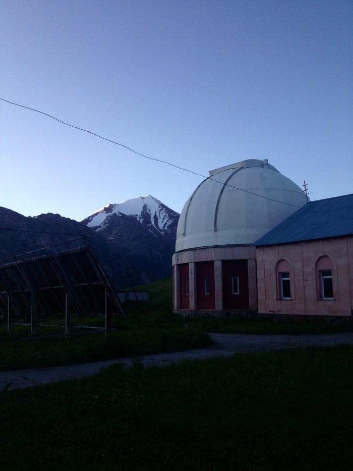 Looking out of the dorms at the observatory early in the morning