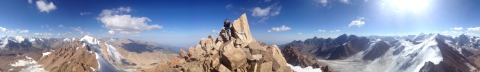 Panorama from the summit. For an interactive version of this photo, click on it