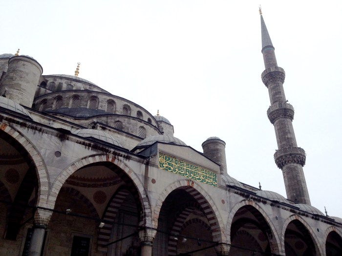 Waiting to get into the Blue Mosque
