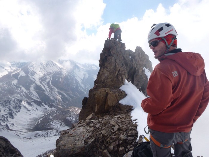 Chris mounts the summit while I look good. Photo: Bjorn