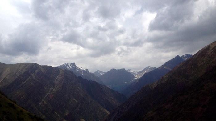 The view from the north side of Tor-Ashuu Pass above the Kara-Balta River