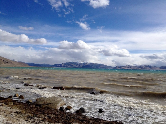 The view from the frigid, windy beach