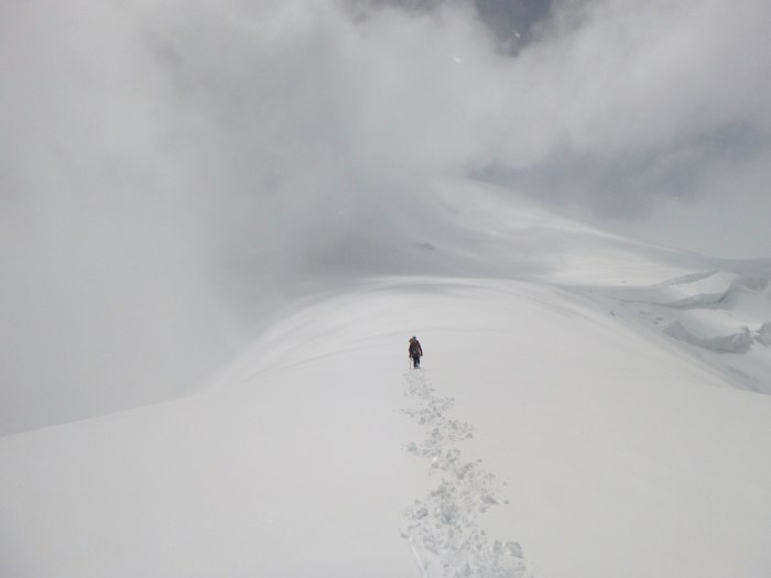 Approaching the base of the climb to camp 3. Photo: Björn
