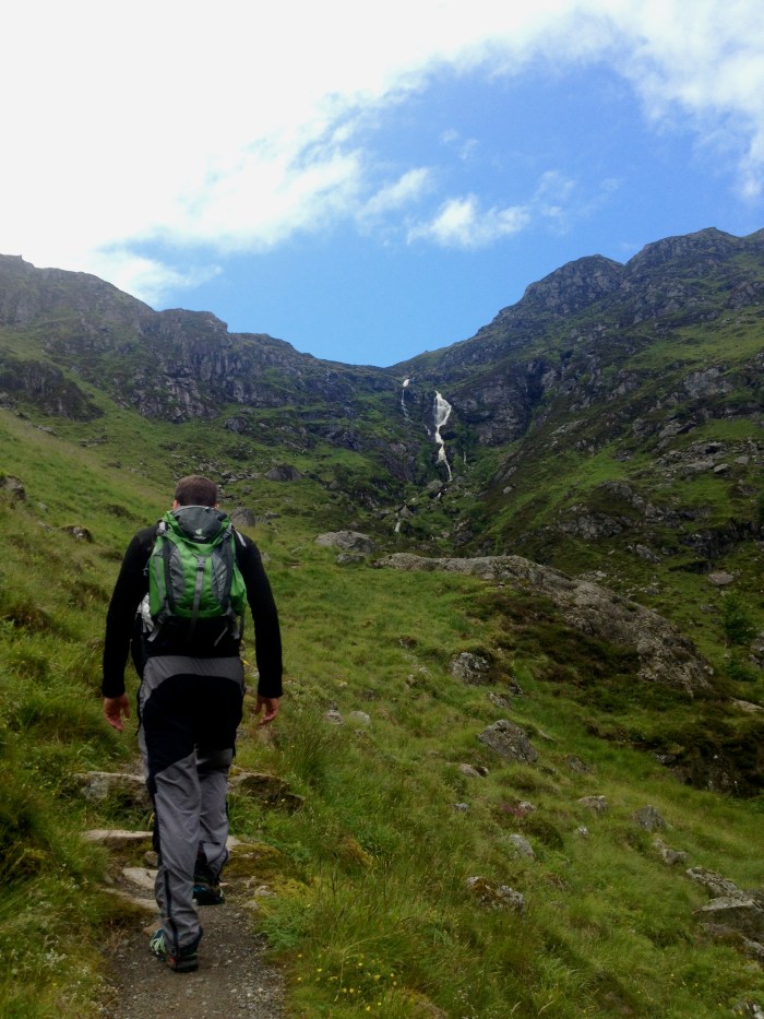 James leading the way up to Mayar